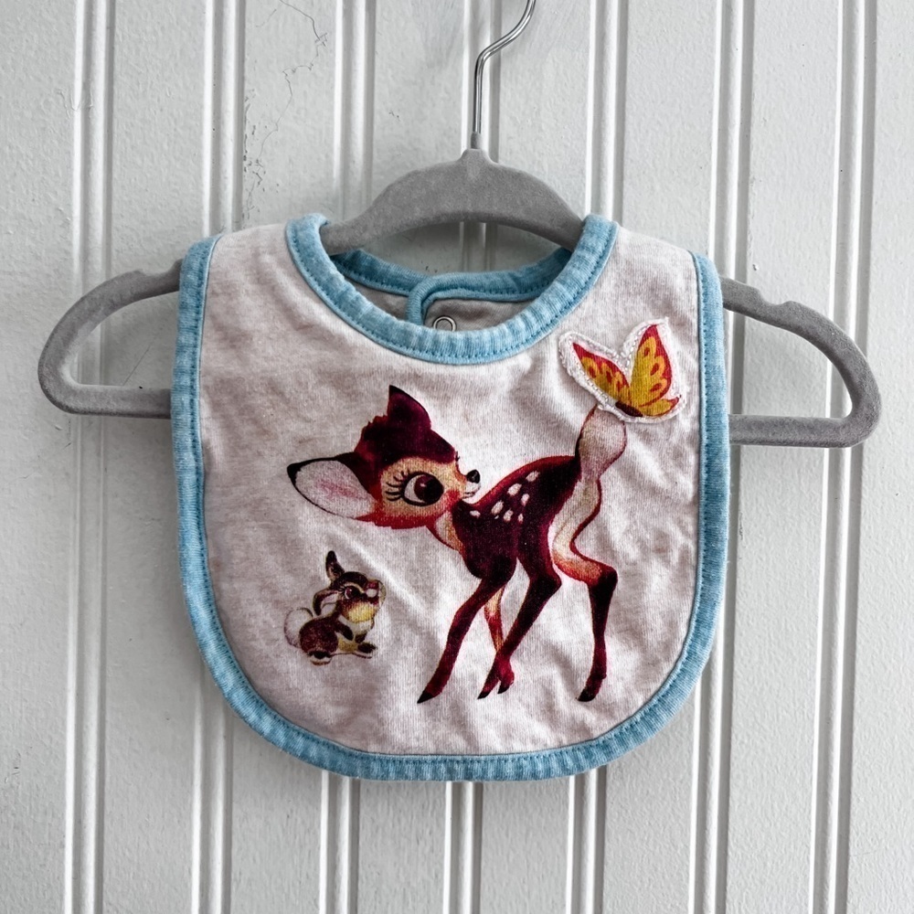 Vintage Inspired Bambi Disney Baby Bib Spring Accessory with Bunny Thumper